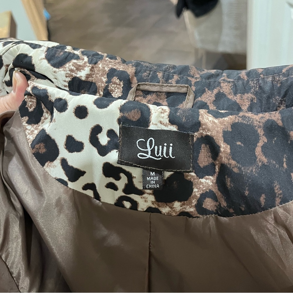 Trench coat animal print.